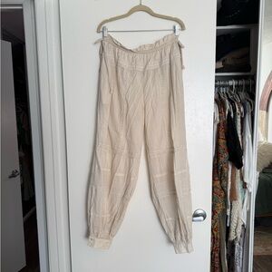 Free People Cream Boho Jogger Pants